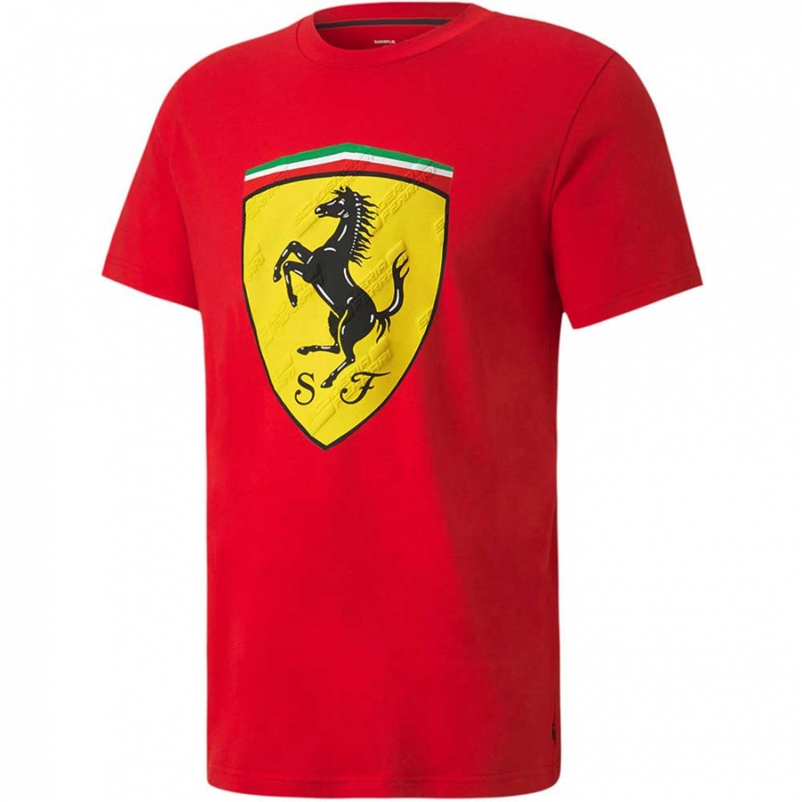 Ferrari Puma Big Shield Tee Shirt Red- FR0125